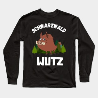 Schwarzwald Wutz lustiges Wildschwein Schwäbisch Long Sleeve T-Shirt